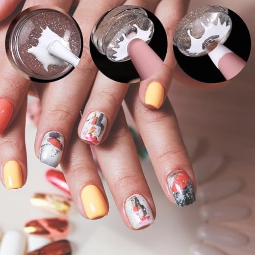 Clear Silicone French Tip Nail Stamp Kit – DIY Nail Art Stamper with Scrapers & Brushes for French Manicure at Home - görsel 10