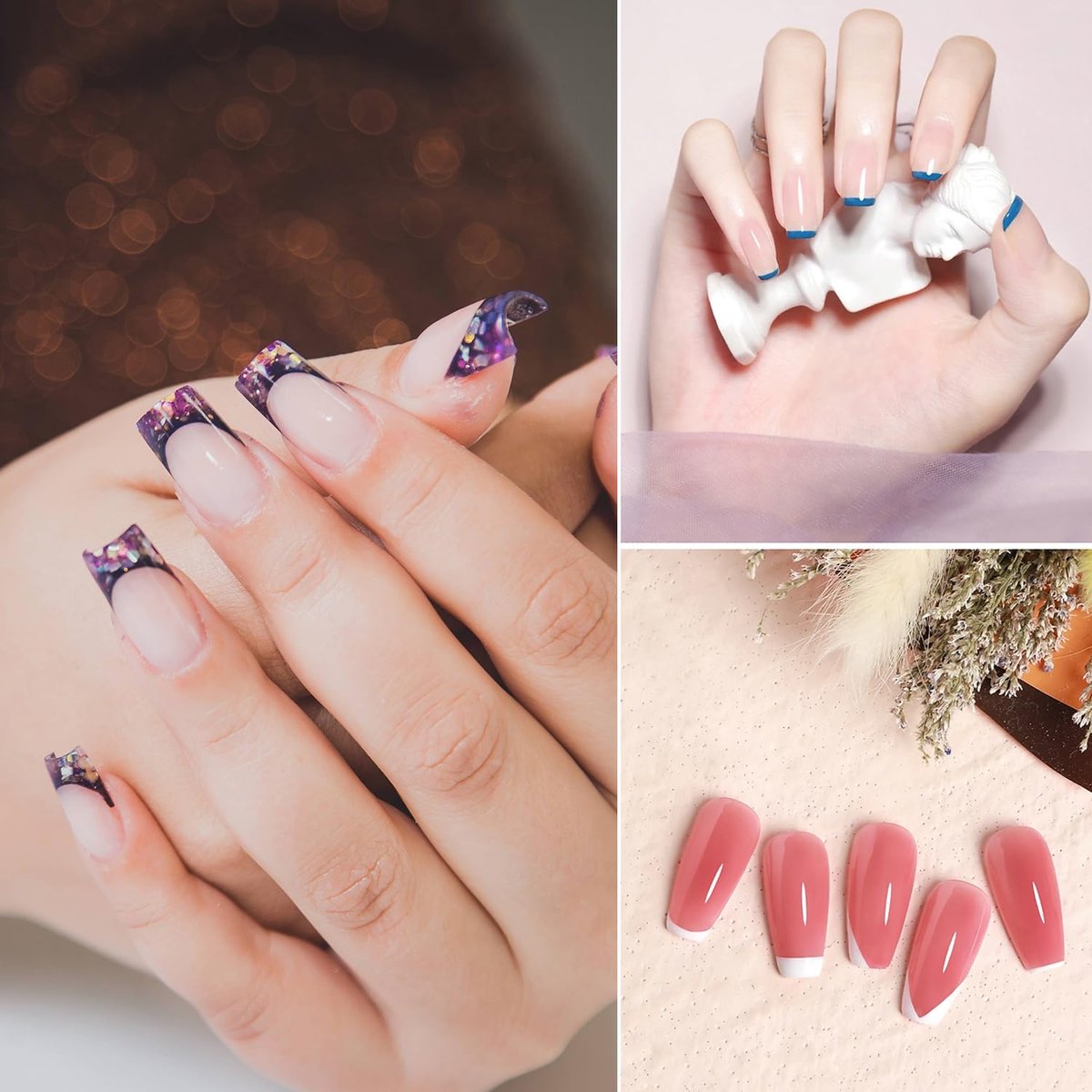 Clear Silicone French Tip Nail Stamp Kit – DIY Nail Art Stamper with Scrapers & Brushes for French Manicure at Home - görsel 11