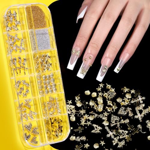 Teenitor Gold Chrome Nail Powder Kit with Nail Charms and Gems – Pearl, Silver Chrome Powders for Gel Nails, Nail Supplies & Decor - görsel 11