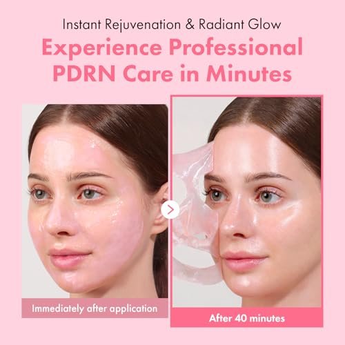 TOSOWOONG Real Pink PDRN Fit Salmon DNA Wrapping Mask - 12 Peptides & Hydrolyzed Collagen Peel Off Facial Mask for Elasticity, Firming, Moisturizing, Glow, Glass Skin - Korean Skincare, 50ml Avelisse