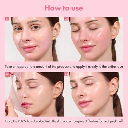 TOSOWOONG Real Pink PDRN Fit Salmon DNA Wrapping Mask - 12 Peptides & Hydrolyzed Collagen Peel Off Facial Mask for Elasticity, Firming, Moisturizing, Glow, Glass Skin - Korean Skincare, 50ml Avelisse