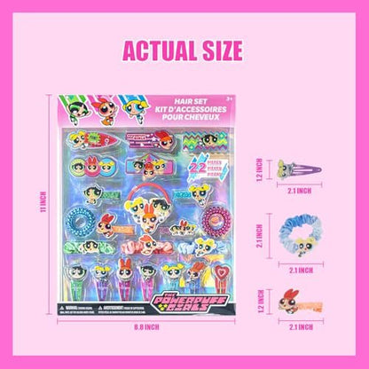 Powerpuff Girls Hair Accessories Set – Hair Clips, Bows, Scrunchies & Hair Ties for Girls | Official Townley Girl Merchandise