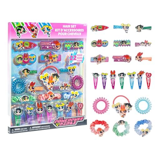 Powerpuff Girls Hair Accessories Set – Hair Clips, Bows, Scrunchies & Hair Ties for Girls | Official Townley Girl Merchandise - görsel 2