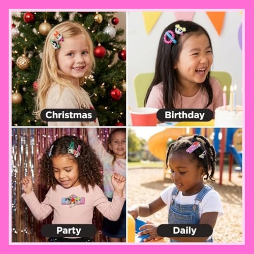 Powerpuff Girls Hair Accessories Set – Hair Clips, Bows, Scrunchies & Hair Ties for Girls | Official Townley Girl Merchandise - görsel 10