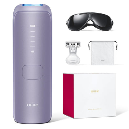 Ulike Air 4 IPL Laser Hair Removal Device – Nearly Painless Permanent Hair Reduction for Women and Men, USHR Mode, Ice Cool Technology, Purple Avelisse