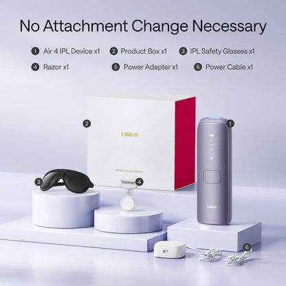 Ulike Air 4 IPL Laser Hair Removal Device – Nearly Painless Permanent Hair Reduction for Women and Men, USHR Mode, Ice Cool Technology, Purple Avelisse