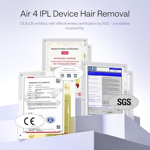 Ulike Air 4 IPL Laser Hair Removal Device – Nearly Painless Permanent Hair Reduction for Women and Men, USHR Mode, Ice Cool Technology, Purple Avelisse