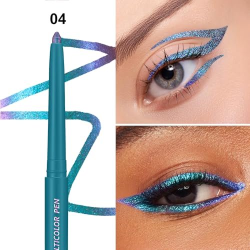 COSASTYA Chameleon Eyeliner Pencil Set 6 Pack - Color Shifting Multichrome Eyeshadow Stick, Metallic Glitter Holographic Gel Eye Liner, Waterproof Long Lasting Smudge Proof Eye Makeup Avelisse