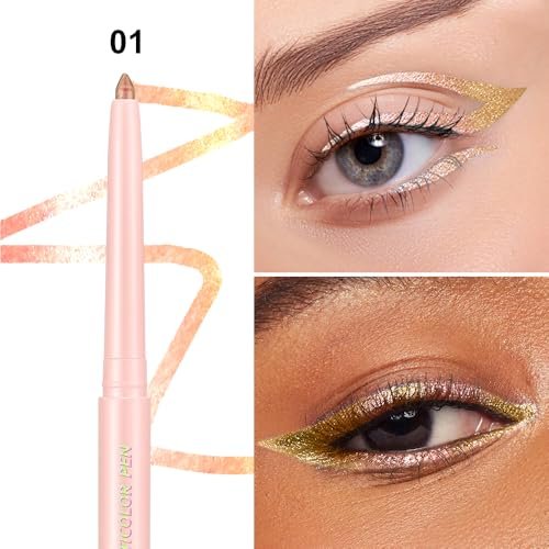 COSASTYA Chameleon Eyeliner Pencil Set 6 Pack - Color Shifting Multichrome Eyeshadow Stick, Metallic Glitter Holographic Gel Eye Liner, Waterproof Long Lasting Smudge Proof Eye Makeup Avelisse