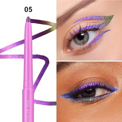 COSASTYA Chameleon Eyeliner Pencil Set 6 Pack - Color Shifting Multichrome Eyeshadow Stick, Metallic Glitter Holographic Gel Eye Liner, Waterproof Long Lasting Smudge Proof Eye Makeup Avelisse