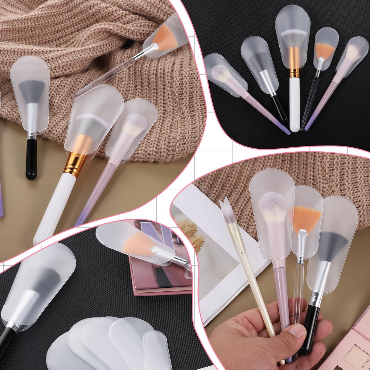 15 Pcs Cosmetic Brush Protectors - Portable Makeup Brush Covers for Safe Storage & Travel, Lightweight Plastic Guards Avelisse