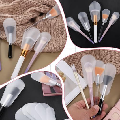15 Pcs Cosmetic Brush Protectors - Portable Makeup Brush Covers for Safe Storage & Travel, Lightweight Plastic Guards Avelisse