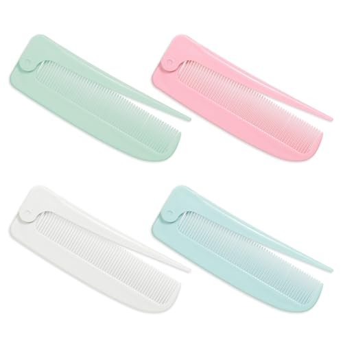 4 Pcs Rat Tail Folding Combs - Portable Travel Foldable Hair Parting Comb for Men & Women - Mini Carbon Fiber Styling Combs for Braids & Hair Styling - görsel 2