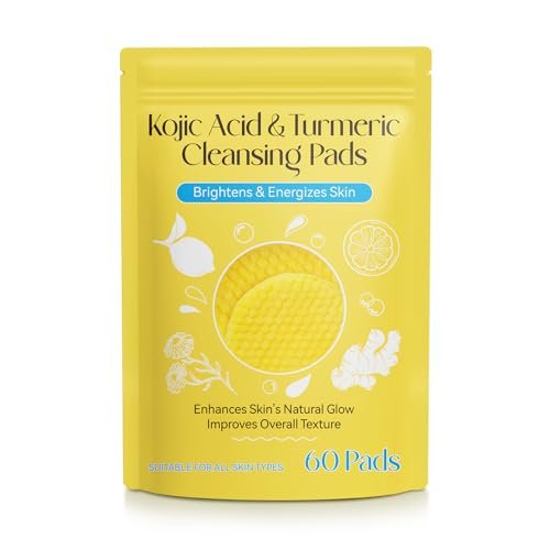 Kojic Acid and Turmeric Cleansing Pads for Face – Balance Skin Oil and Water, 60 Count - görsel 2