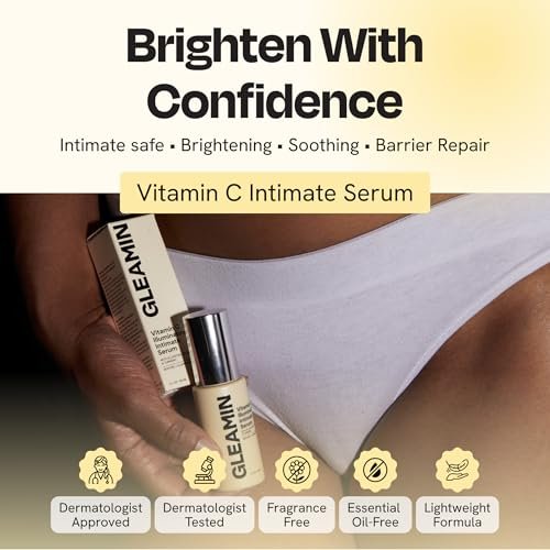 Gleamin Illuminating Intimate Serum - Vitamin C, Niacinamide & Alpha Arbutin for Hyperpigmentation on Underarms, Inner Thighs & Intimate Areas Avelisse