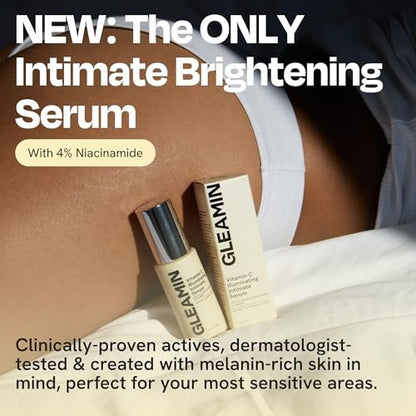 Gleamin Illuminating Intimate Serum - Vitamin C, Niacinamide & Alpha Arbutin for Hyperpigmentation on Underarms, Inner Thighs & Intimate Areas Avelisse