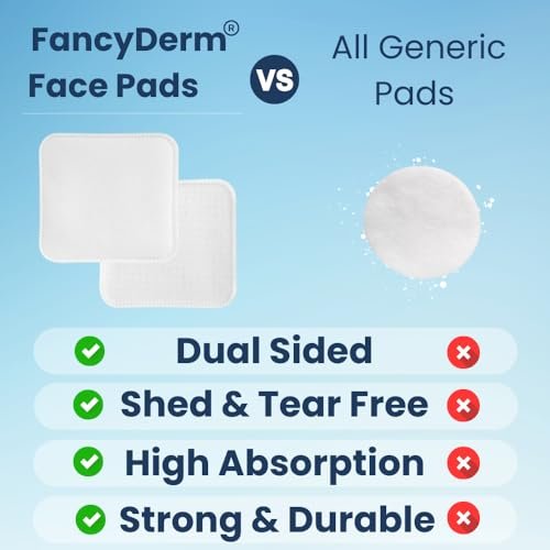 FancyDerm Square Cotton Pads for Face – 80 Count Lint Free Cotton Pads, Extra Large 3 Inch Makeup Remover Pads for Skincare - görsel 8