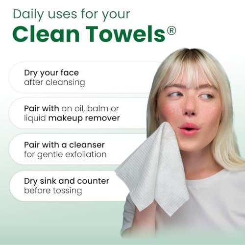 Clean Skin Club Clean Towels® XL Sensitive Skin - Travel Pack, Ultra-Soft Disposable Face Towels Infused with Aloe & Glycerin, TSA-Approved, 10 Count - görsel 18