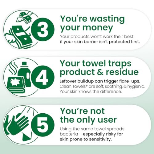 Clean Skin Club Clean Towels® XL Sensitive Skin - Travel Pack, Ultra-Soft Disposable Face Towels Infused with Aloe & Glycerin, TSA-Approved, 10 Count - görsel 10