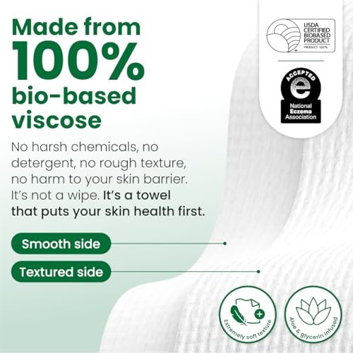 Clean Skin Club Clean Towels® XL Sensitive Skin - Travel Pack, Ultra-Soft Disposable Face Towels Infused with Aloe & Glycerin, TSA-Approved, 10 Count - görsel 12