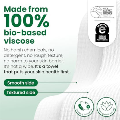 Clean Skin Club Clean Towels® XL Sensitive Skin - Travel Pack, Ultra-Soft Disposable Face Towels Infused with Aloe & Glycerin, TSA-Approved, 10 Count