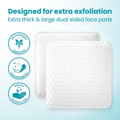 Clean Skin Club Clean² Blemish Control Face Pads – Extra Large Dual-Sided Cotton Pads for Blemish-Prone Skin, 100% Bio-Based, Dermatologist Approved, 60 Count