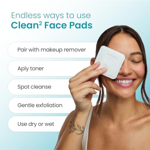 Clean Skin Club Clean² Blemish Control Face Pads – Extra Large Dual-Sided Cotton Pads for Blemish-Prone Skin, 100% Bio-Based, Dermatologist Approved, 60 Count - görsel 8