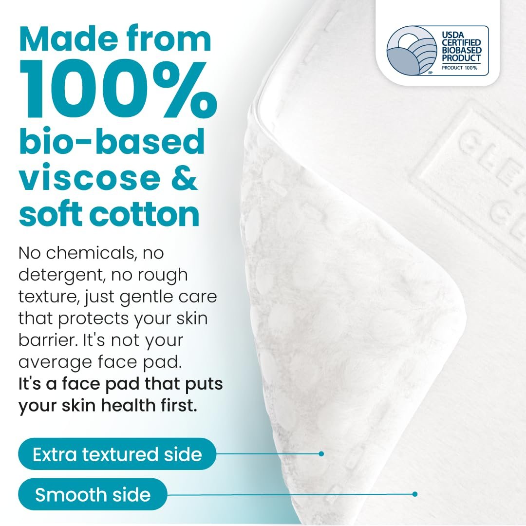 Clean Skin Club Clean² Blemish Control Face Pads – Extra Large Dual-Sided Cotton Pads for Blemish-Prone Skin, 100% Bio-Based, Dermatologist Approved, 60 Count - görsel 5