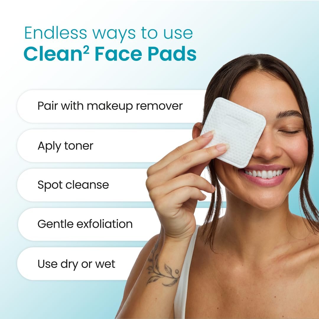 Clean Skin Club Clean² Blemish Control Face Pads – Extra Large Dual-Sided Cotton Pads for Blemish-Prone Skin, 100% Bio-Based, Dermatologist Approved, 60 Count - görsel 7