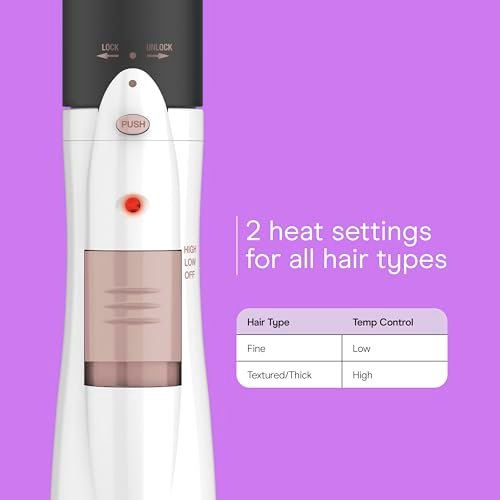 Conair Double Ceramic 2-in-1 Hot Air Brush - 1000W Hair Dryer Brush with Interchangeable 1¼ and 1½ Inch Attachments for Voluminous Curls & Straight Styles, for Fine & Thick Hair, White Avelisse