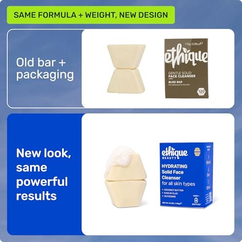 Ethique Hydrating Solid Face Cleanser – Plastic-Free, Vegan, Cruelty-Free, 2 Bars Avelisse