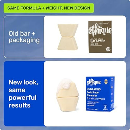 Ethique Hydrating Solid Face Cleanser – Plastic-Free, Vegan, Cruelty-Free, 2 Bars Avelisse