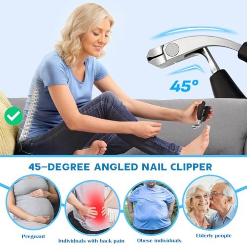 2026 Heavy Duty Toenail Clippers for Thick Nails - 7-in-1 Pedicure Kit with Catcher for Seniors & Men, Professional Wide Jaw Ingrown Toe Nail Clipper Set, Podiatrist Tool Avelisse