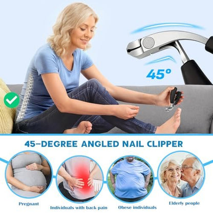 2026 Heavy Duty Toenail Clippers for Thick Nails - 7-in-1 Pedicure Kit with Catcher for Seniors & Men, Professional Wide Jaw Ingrown Toe Nail Clipper Set, Podiatrist Tool Avelisse