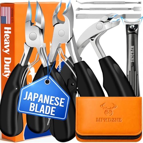 2026 Heavy Duty Toenail Clippers for Thick Nails - 7-in-1 Pedicure Kit with Catcher for Seniors & Men, Professional Wide Jaw Ingrown Toe Nail Clipper Set, Podiatrist Tool Avelisse