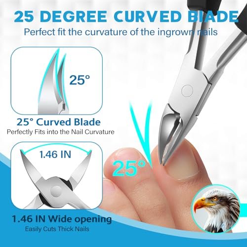 2026 Heavy Duty Toenail Clippers for Thick Nails - 7-in-1 Pedicure Kit with Catcher for Seniors & Men, Professional Wide Jaw Ingrown Toe Nail Clipper Set, Podiatrist Tool Avelisse