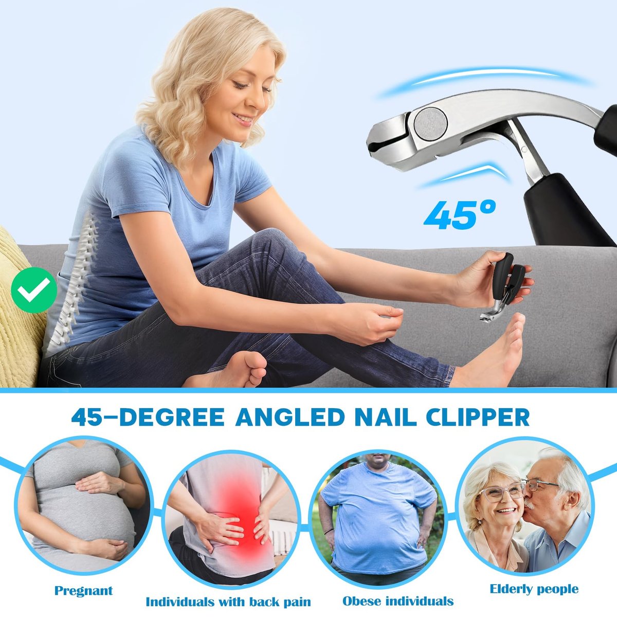 2026 Heavy Duty Toenail Clippers for Thick Nails - 7-in-1 Pedicure Kit with Catcher for Seniors & Men, Professional Wide Jaw Ingrown Toe Nail Clipper Set, Podiatrist Tool Avelisse