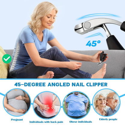 2026 Heavy Duty Toenail Clippers for Thick Nails - 7-in-1 Pedicure Kit with Catcher for Seniors & Men, Professional Wide Jaw Ingrown Toe Nail Clipper Set, Podiatrist Tool Avelisse