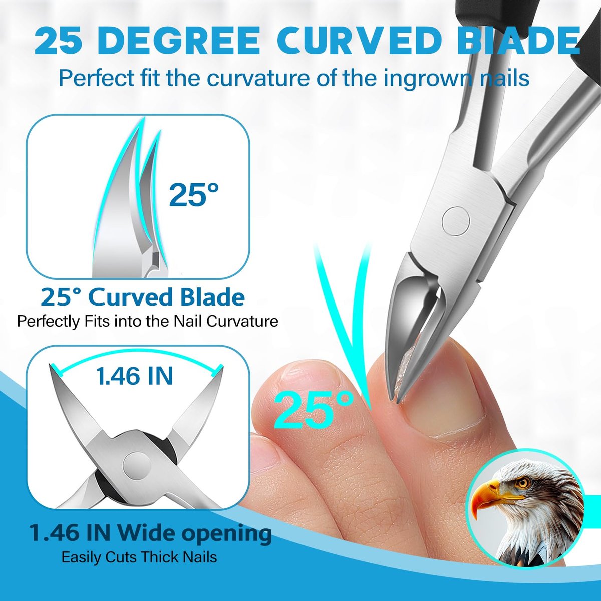 2026 Heavy Duty Toenail Clippers for Thick Nails - 7-in-1 Pedicure Kit with Catcher for Seniors & Men, Professional Wide Jaw Ingrown Toe Nail Clipper Set, Podiatrist Tool Avelisse