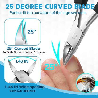 2026 Heavy Duty Toenail Clippers for Thick Nails - 7-in-1 Pedicure Kit with Catcher for Seniors & Men, Professional Wide Jaw Ingrown Toe Nail Clipper Set, Podiatrist Tool Avelisse