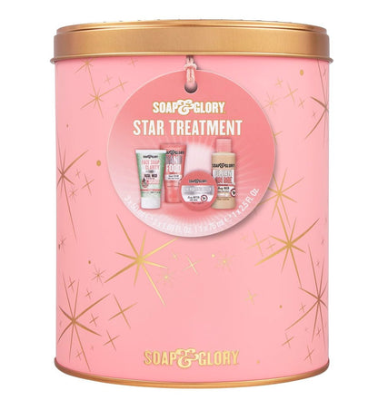 Soap & Glory Star Treatment Skin Care Set – Hand Cream, Body Butter, Shower Gel & Vitamin C Facial Cleanser (4-Piece)