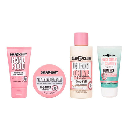Soap & Glory Star Treatment Skin Care Set – Hand Cream, Body Butter, Shower Gel & Vitamin C Facial Cleanser (4-Piece)