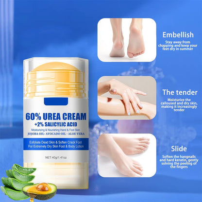 ZARICS Urea Cream 60 Percent for Feet Maximum Strength with 2% Salicylic Acid - Foot Lotion for Dry Cracked Heels, Callus Remover, Hydrates & Softens Dry Skin, Exfoliates Dead Skin (1 Fl Oz)