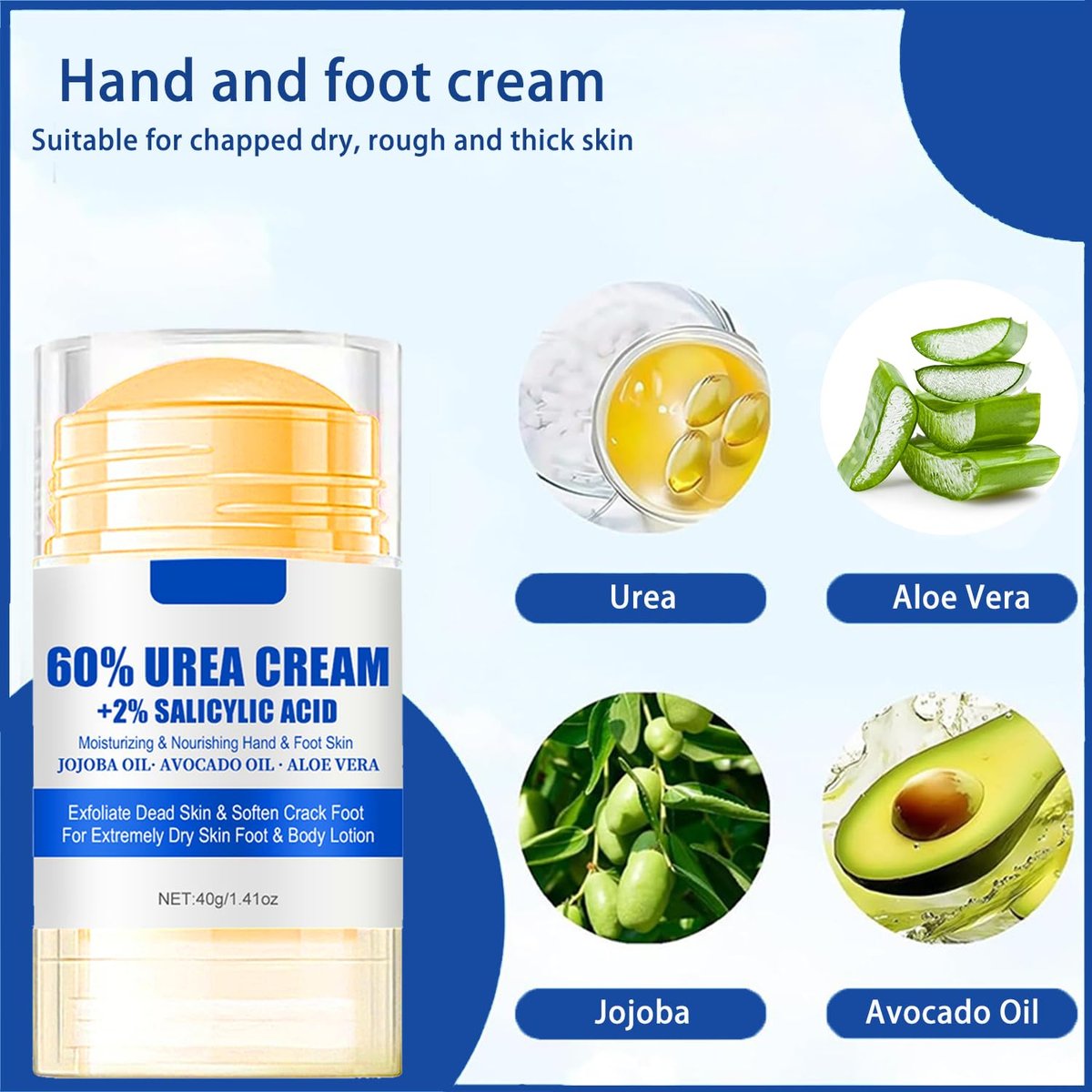 ZARICS Urea Cream 60 Percent for Feet Maximum Strength with 2% Salicylic Acid - Foot Lotion for Dry Cracked Heels, Callus Remover, Hydrates & Softens Dry Skin, Exfoliates Dead Skin (1 Fl Oz) - görsel 11