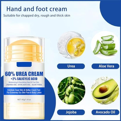 ZARICS Urea Cream 60 Percent for Feet Maximum Strength with 2% Salicylic Acid - Foot Lotion for Dry Cracked Heels, Callus Remover, Hydrates & Softens Dry Skin, Exfoliates Dead Skin (1 Fl Oz)