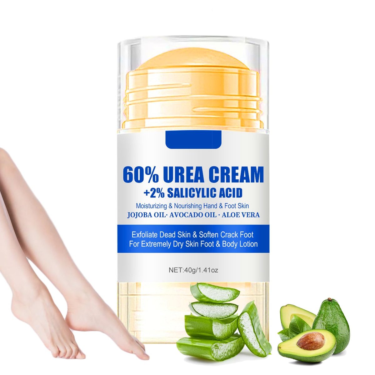 ZARICS Urea Cream 60 Percent for Feet Maximum Strength with 2% Salicylic Acid - Foot Lotion for Dry Cracked Heels, Callus Remover, Hydrates & Softens Dry Skin, Exfoliates Dead Skin (1 Fl Oz) - görsel 1