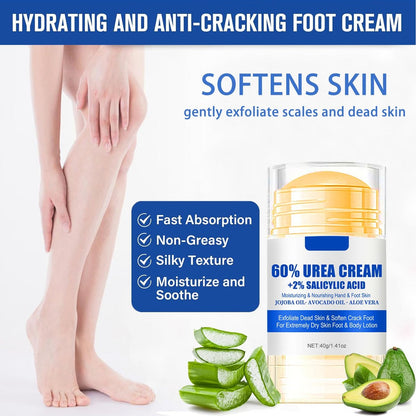 ZARICS Urea Cream 60 Percent for Feet Maximum Strength with 2% Salicylic Acid - Foot Lotion for Dry Cracked Heels, Callus Remover, Hydrates & Softens Dry Skin, Exfoliates Dead Skin (1 Fl Oz)