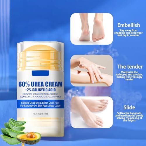 ZARICS Urea Cream 60 Percent for Feet Maximum Strength with 2% Salicylic Acid - Foot Lotion for Dry Cracked Heels, Callus Remover, Hydrates & Softens Dry Skin, Exfoliates Dead Skin (1 Fl Oz) - görsel 10