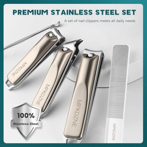 Pro 5-in-1 Nail Clippers Set for Men & Women - Ultra Sharp Stainless Steel Manicure Kit with Angled Trimmer in Luxury Leather Case for Travel & Home - görsel 14