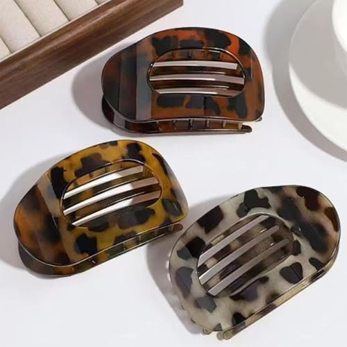 Hailoyearn Flat Hair Clips for Women - Solid Color Lay Flat Claw Clips for Thick/Thin Hair, Casual Versatile Hair Clip (Brown, White, 18 Count Pack of 4) - görsel 4